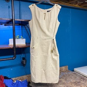 Ellen Tracy | beautiful cream gold scuba dress